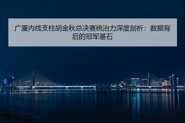 广厦内线支柱胡金秋总决赛统治力深度剖析：数据背后的冠军基石